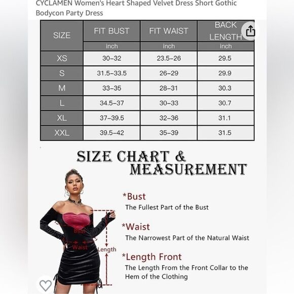 NWT CYCLAMEN Heart Shaped Velvet Short Gothic Bodycon Party Valentines Dress - Picture 14 of 14